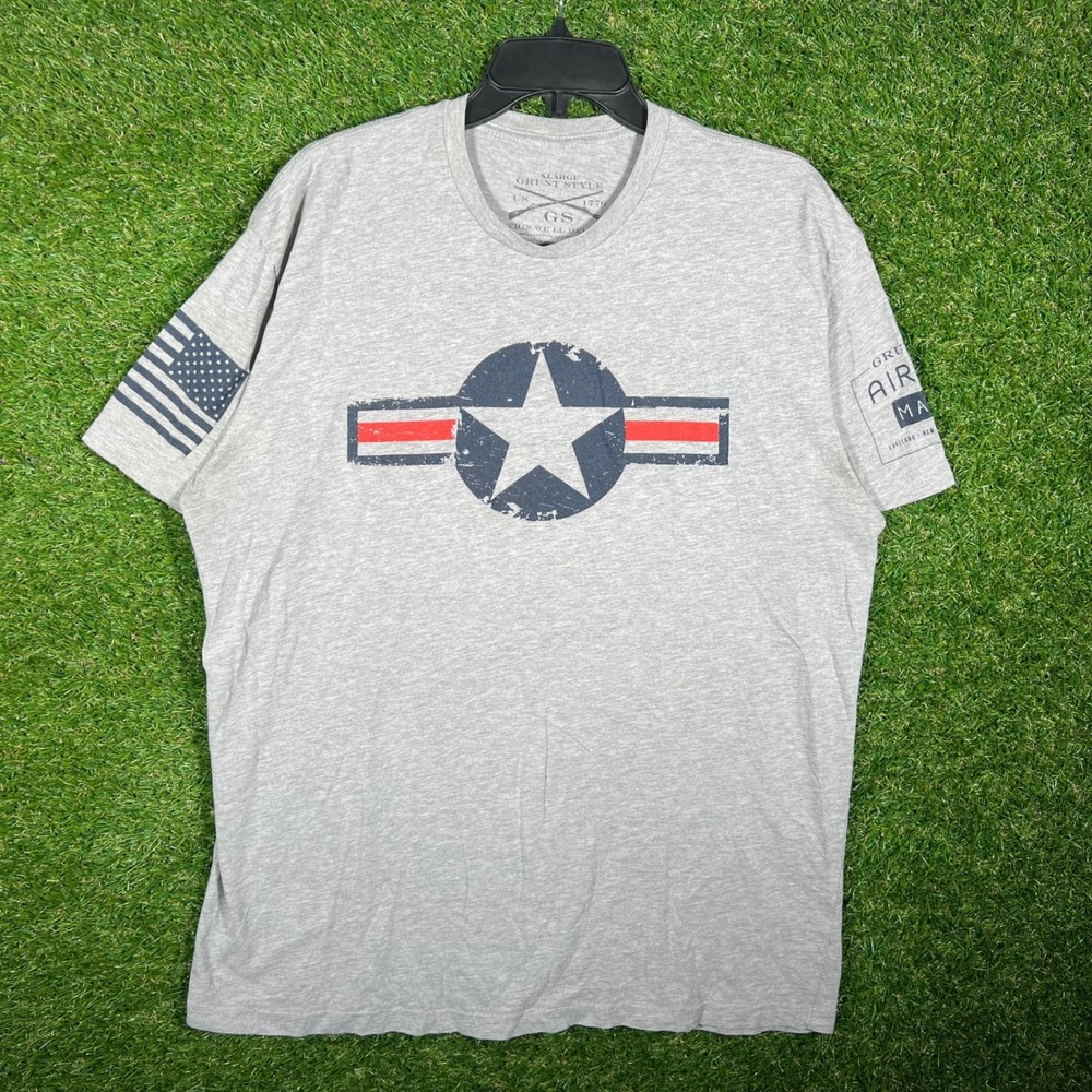 Grunt Style Air Show Majors Graphic T-Shirt Mens XL Gray Military Star